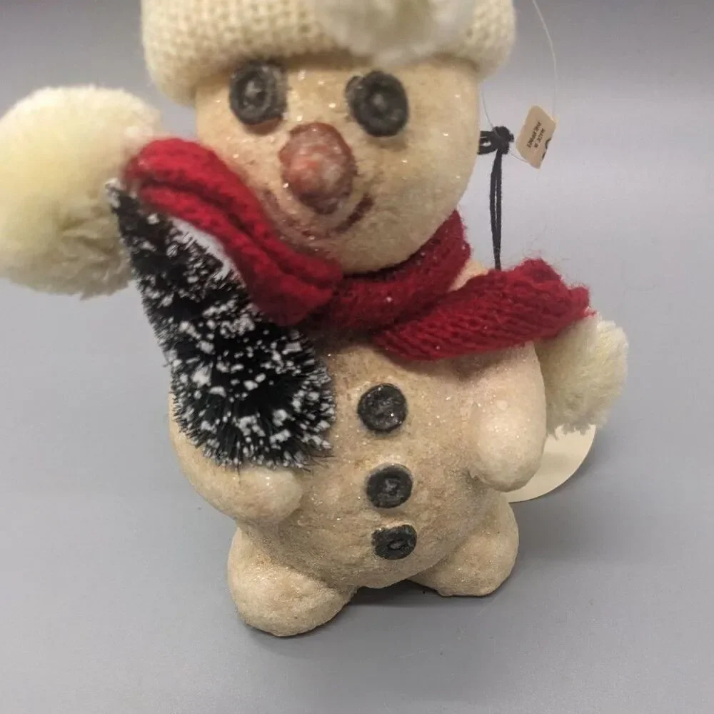 Dept 56 Christmas Ornament Billy Buttons Snowman Ornament Vintage Scarf Tree Hat